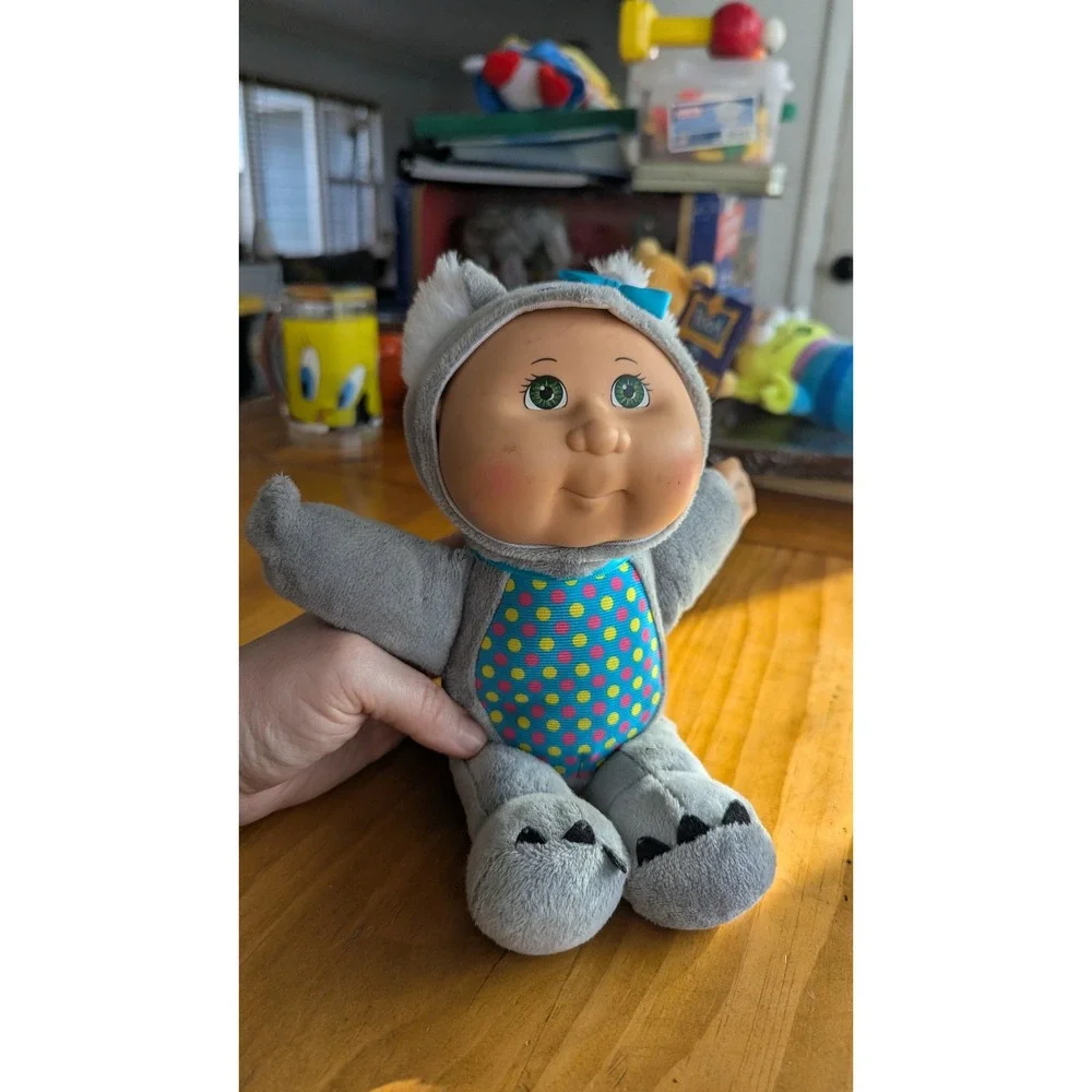 Cabbage Patch Kids Cuties Koala Plush Doll Grey Polka‎ Dot 9 Inch Green Eyes